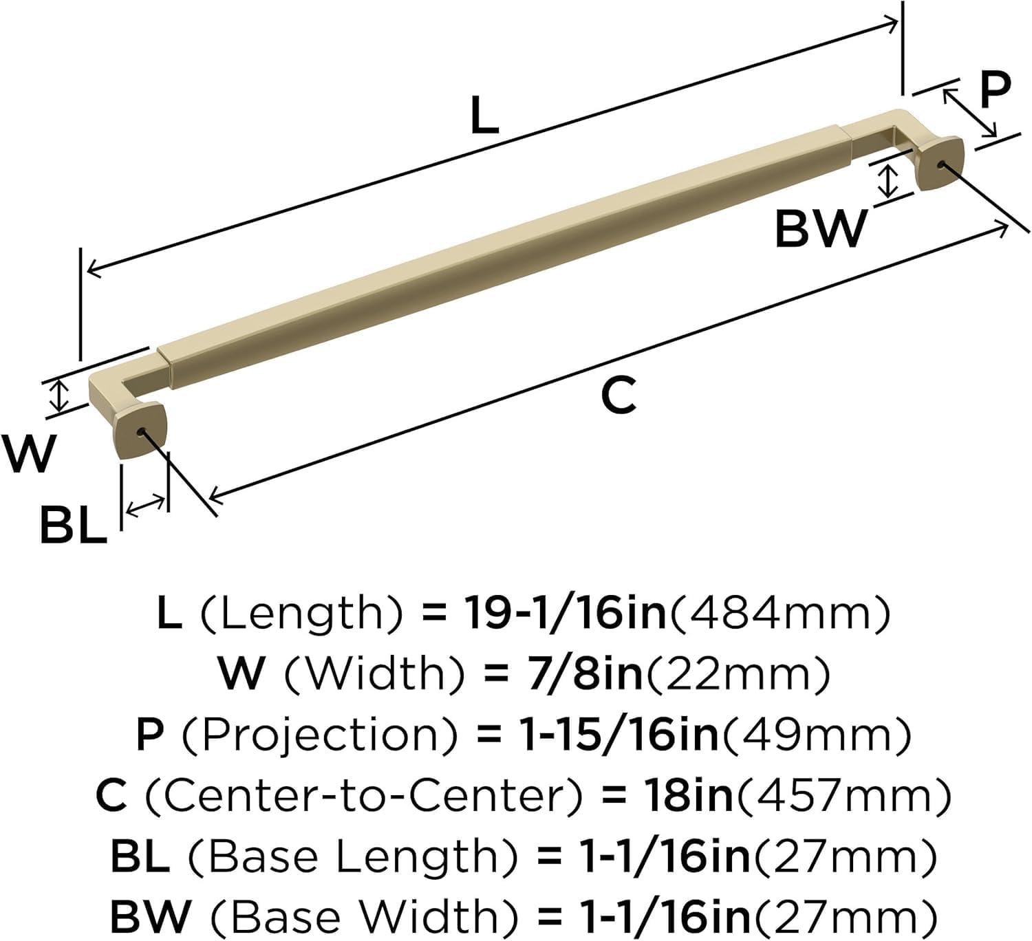 imageAmerock BP36890FB Stature Cabinet Pull 81316 in 224 mm CentertoCenter Matte BlackGolden Champagne