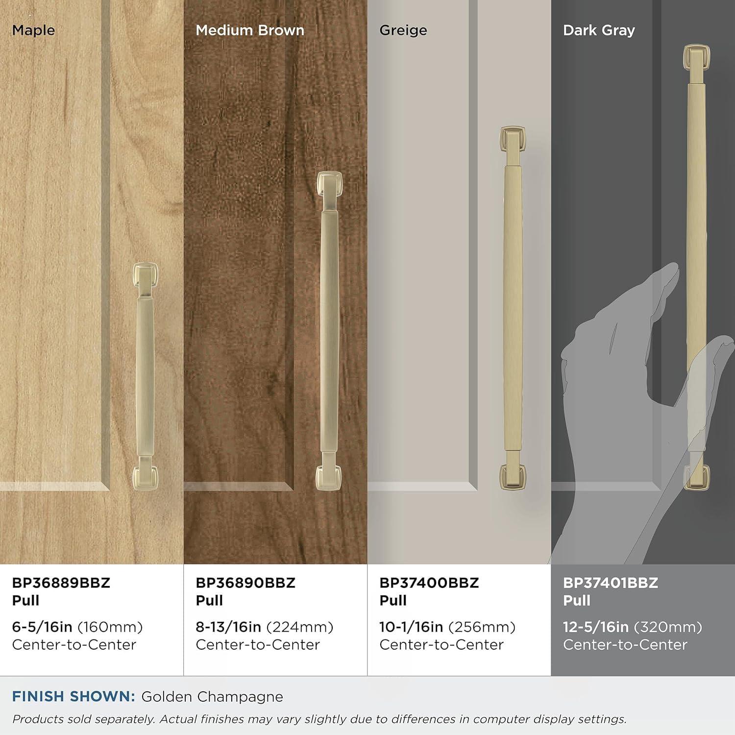 imageAmerock BP36890FB Stature Cabinet Pull 81316 in 224 mm CentertoCenter Matte BlackGolden Champagne