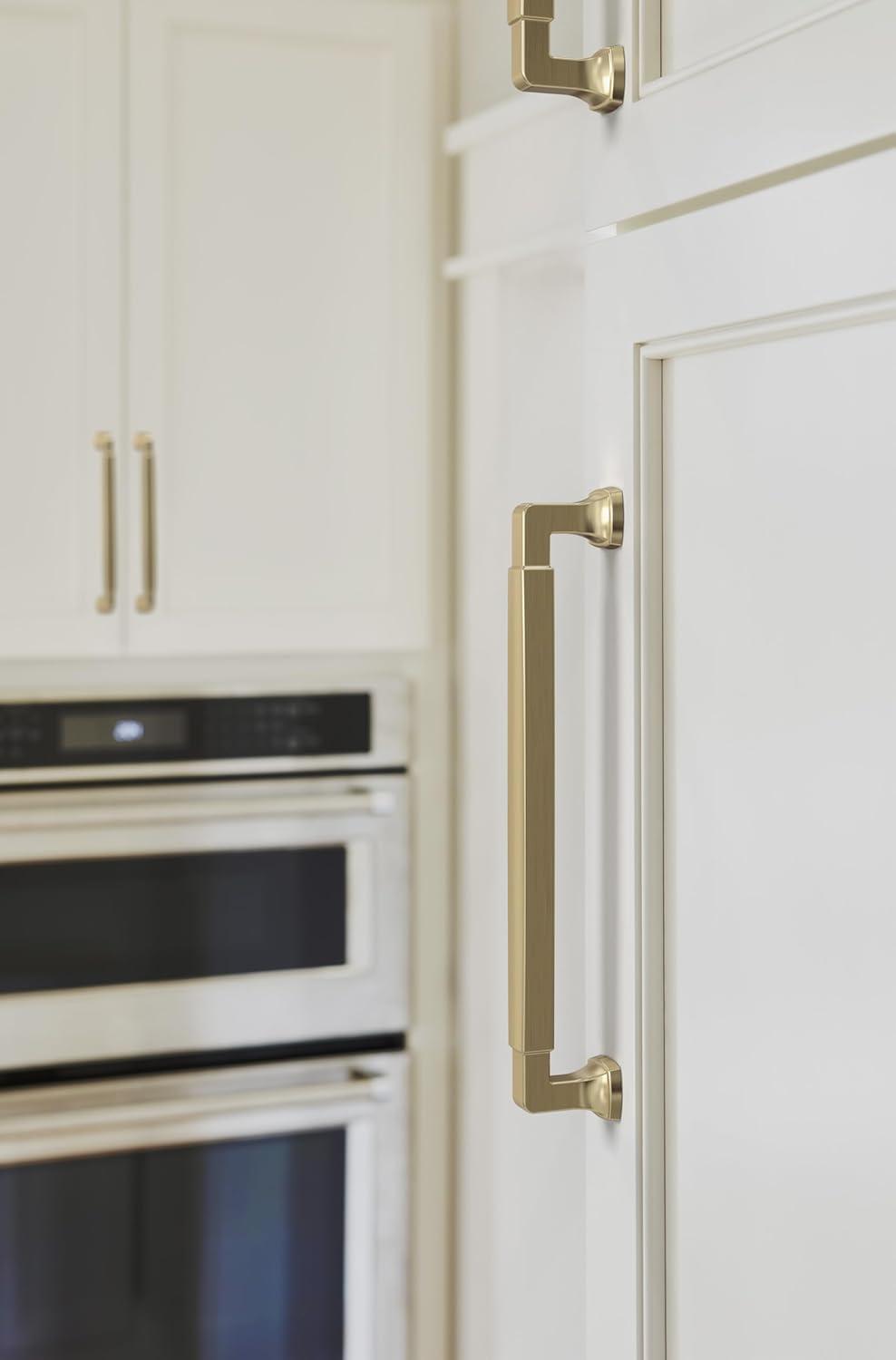 imageAmerock BP36890FB Stature Cabinet Pull 81316 in 224 mm CentertoCenter Matte BlackGolden Champagne