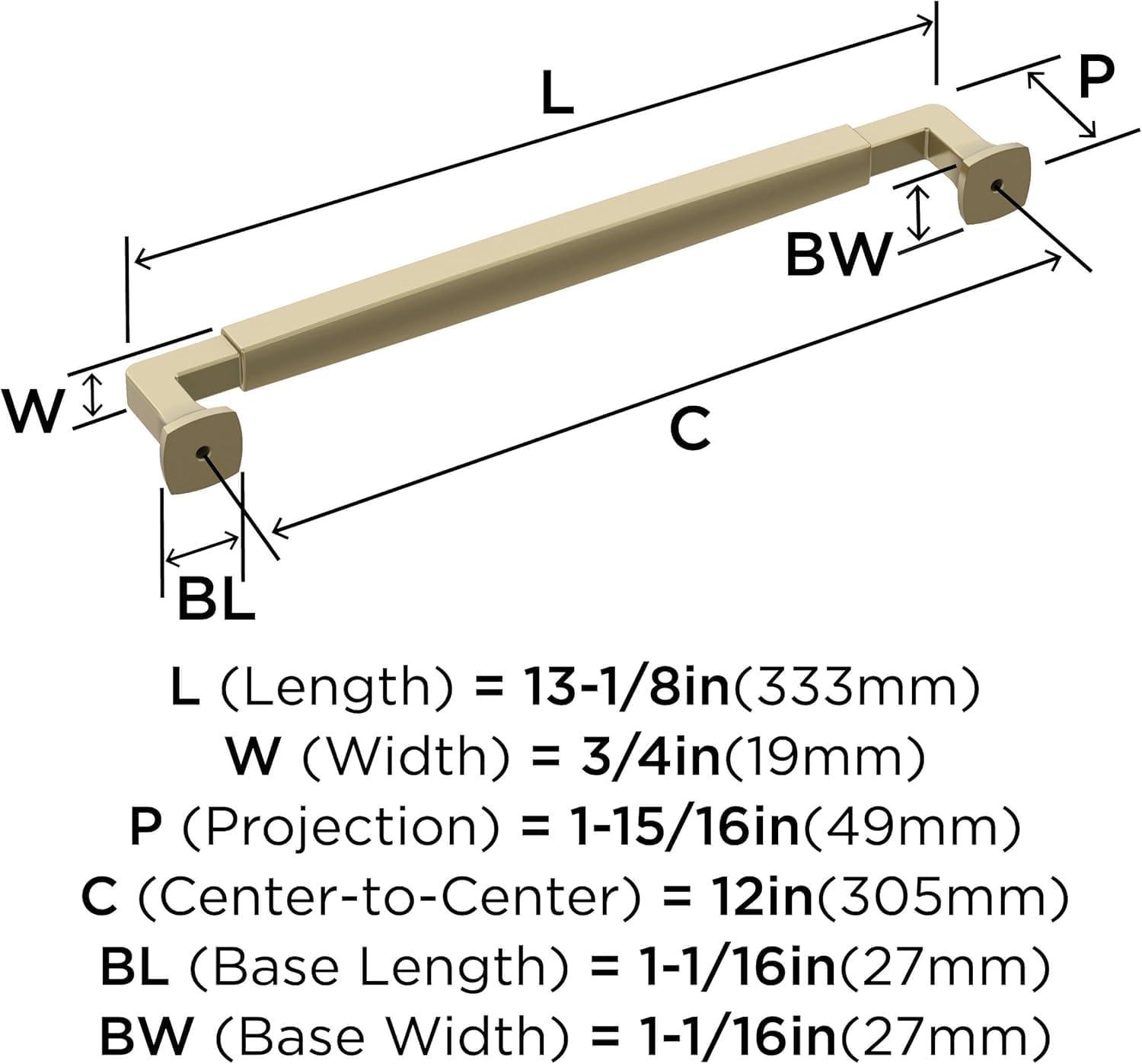 imageAmerock BP36890FB Stature Cabinet Pull 81316 in 224 mm CentertoCenter Matte BlackGolden Champagne