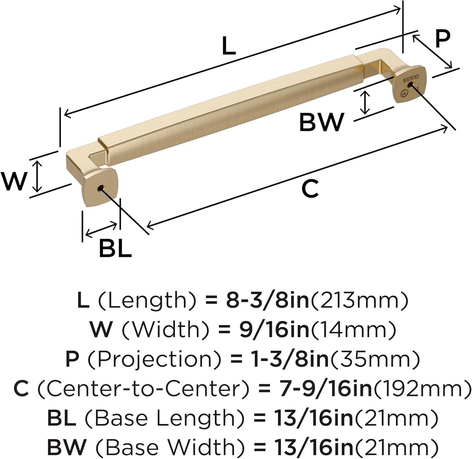imageAmerock BP36890FB Stature Cabinet Pull 81316 in 224 mm CentertoCenter Matte BlackGolden Champagne