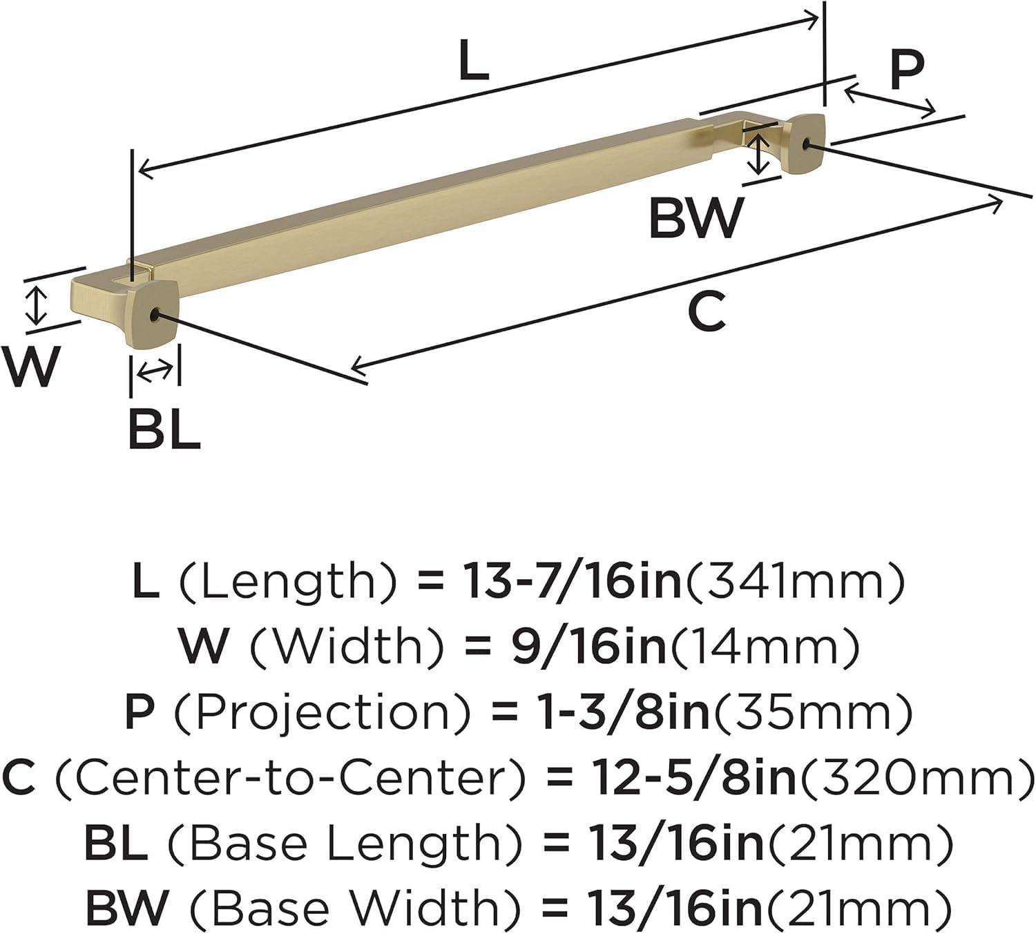 imageAmerock BP36890FB Stature Cabinet Pull 81316 in 224 mm CentertoCenter Matte BlackGolden Champagne