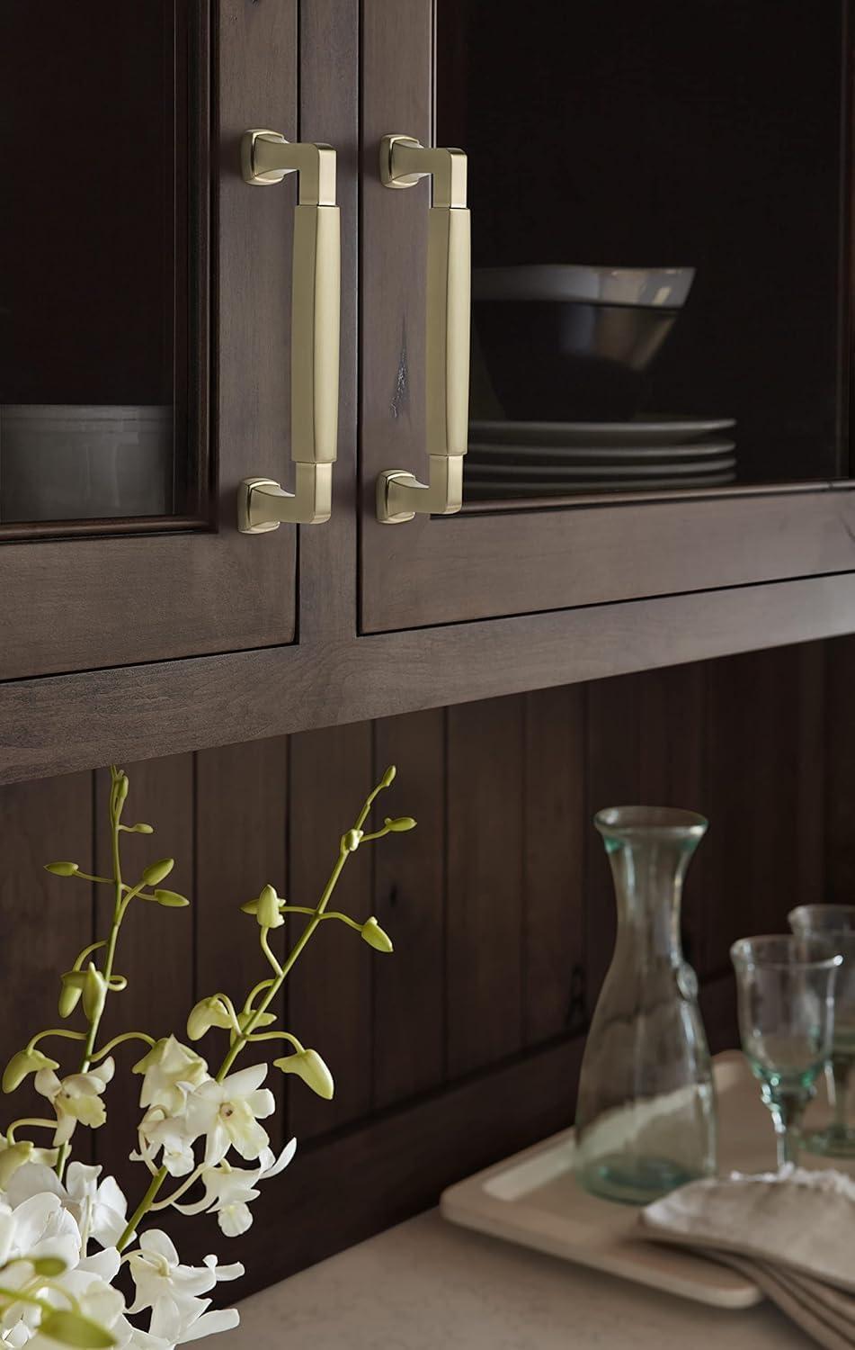 imageAmerock BP36890FB Stature Cabinet Pull 81316 in 224 mm CentertoCenter Matte BlackGolden Champagne