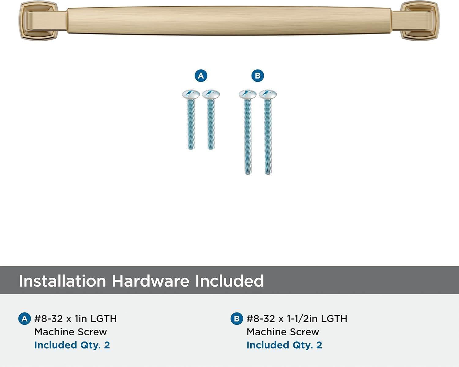 imageAmerock BP36890FB Stature Cabinet Pull 81316 in 224 mm CentertoCenter Matte BlackGolden Champagne