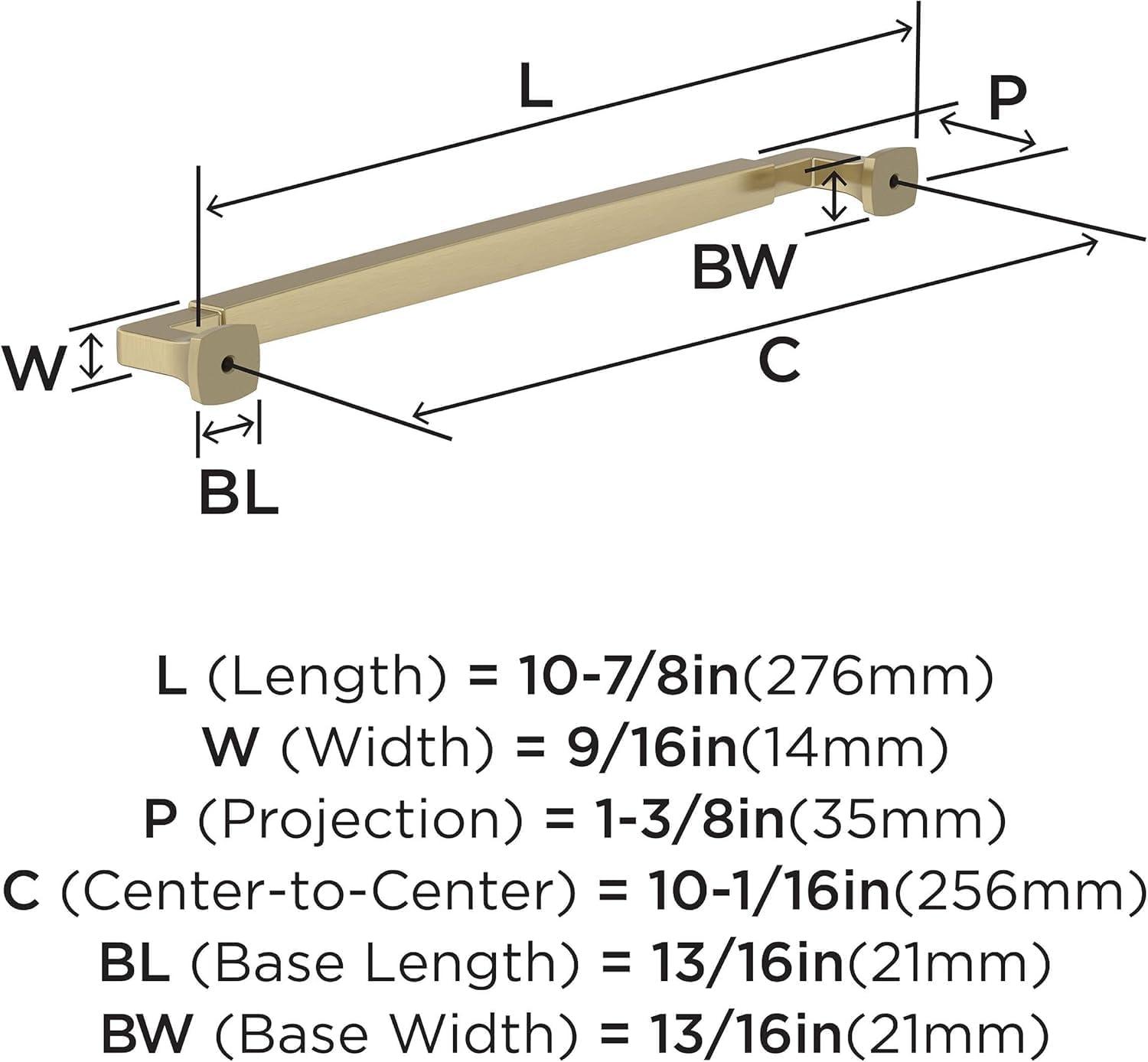 imageAmerock BP36890FB Stature Cabinet Pull 81316 in 224 mm CentertoCenter Matte BlackGolden Champagne