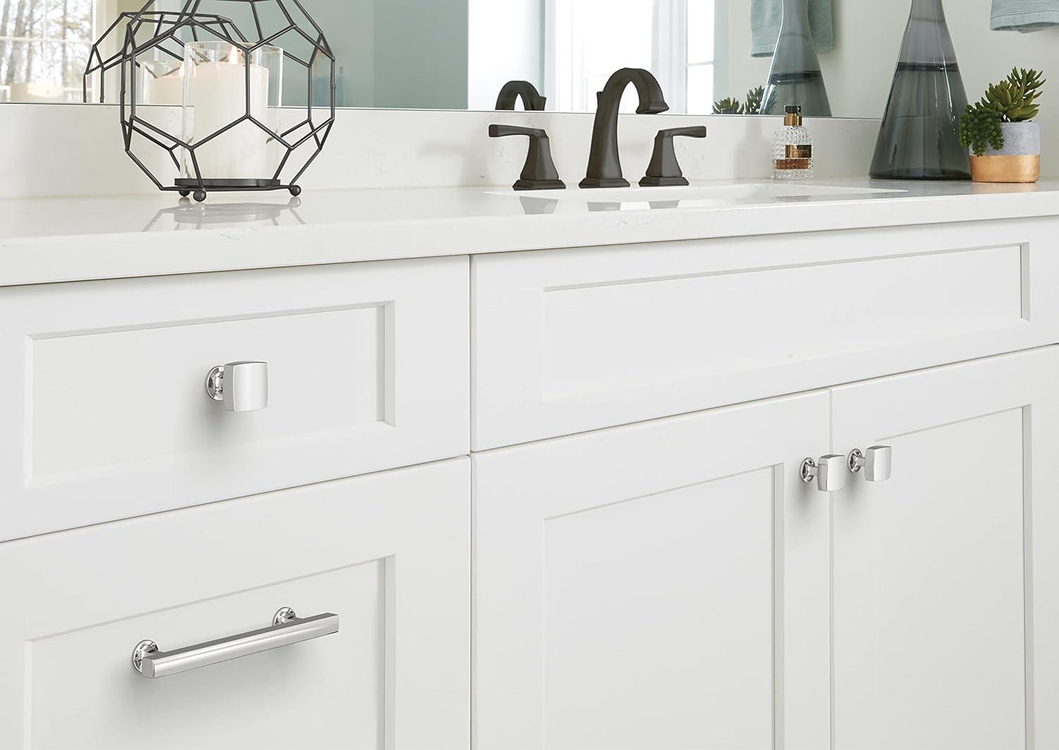 imageAmerock BP37100G10 Kitchen Cabinet Knob Satin Nickel Everett 134 inch 44mm Length Cabinet Hardware Bar Furniture Knob Dresser Drawer KnobPolished Chrome