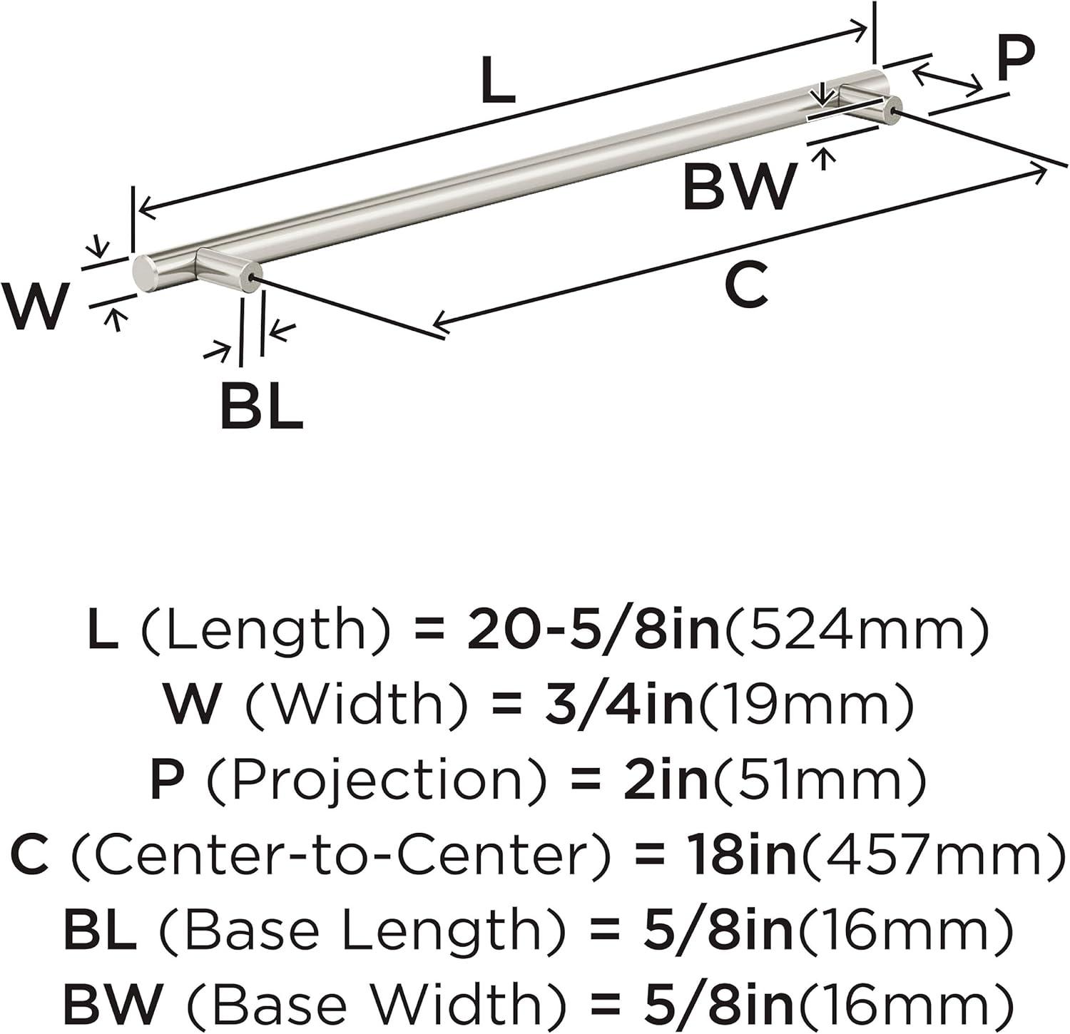 imageAmerock BP54026CZ Champagne Bronze Appliance Pull 24 inch 610mm CentertoCenter Cabinet Handle Bar Pulls Furniture HardwareSatin Nickel