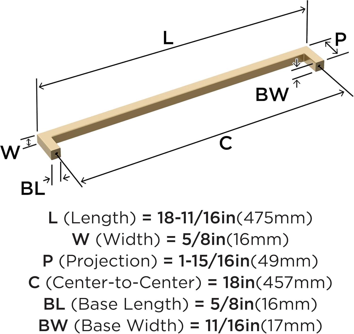 imageAmerock BP54046CZ Champagne Bronze Appliance Pull 18 inch 457mm CentertoCenter Cabinet Handle Monument Furniture HardwareChampagne Bronze