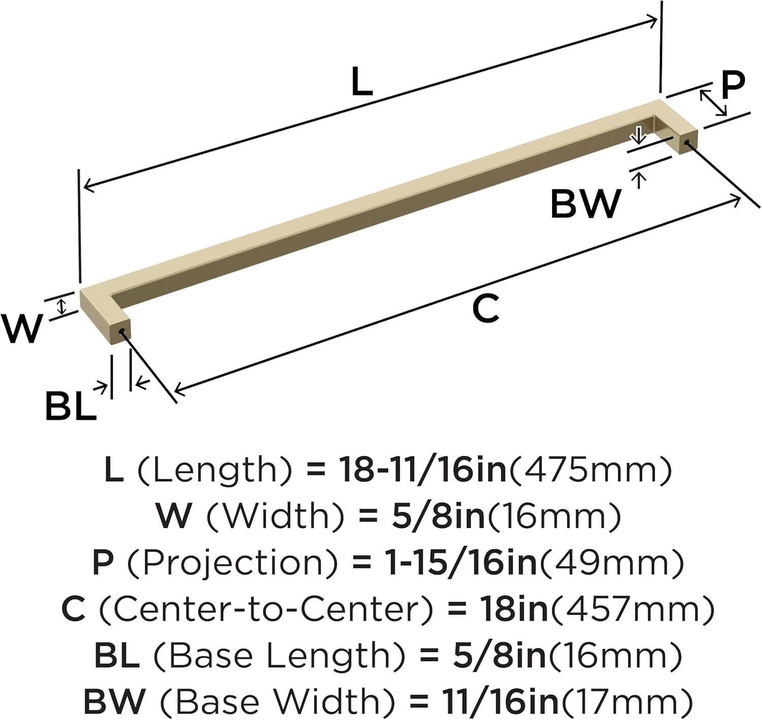imageAmerock BP54046CZ Champagne Bronze Appliance Pull 18 inch 457mm CentertoCenter Cabinet Handle Monument Furniture HardwareGolden Champagne