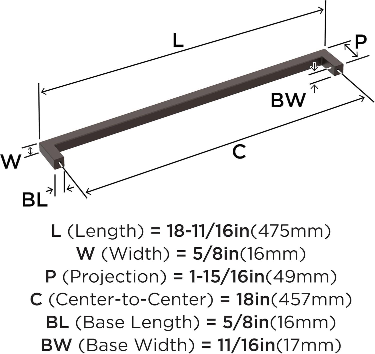 imageAmerock BP54046CZ Champagne Bronze Appliance Pull 18 inch 457mm CentertoCenter Cabinet Handle Monument Furniture HardwareOil Rubbed Bronze