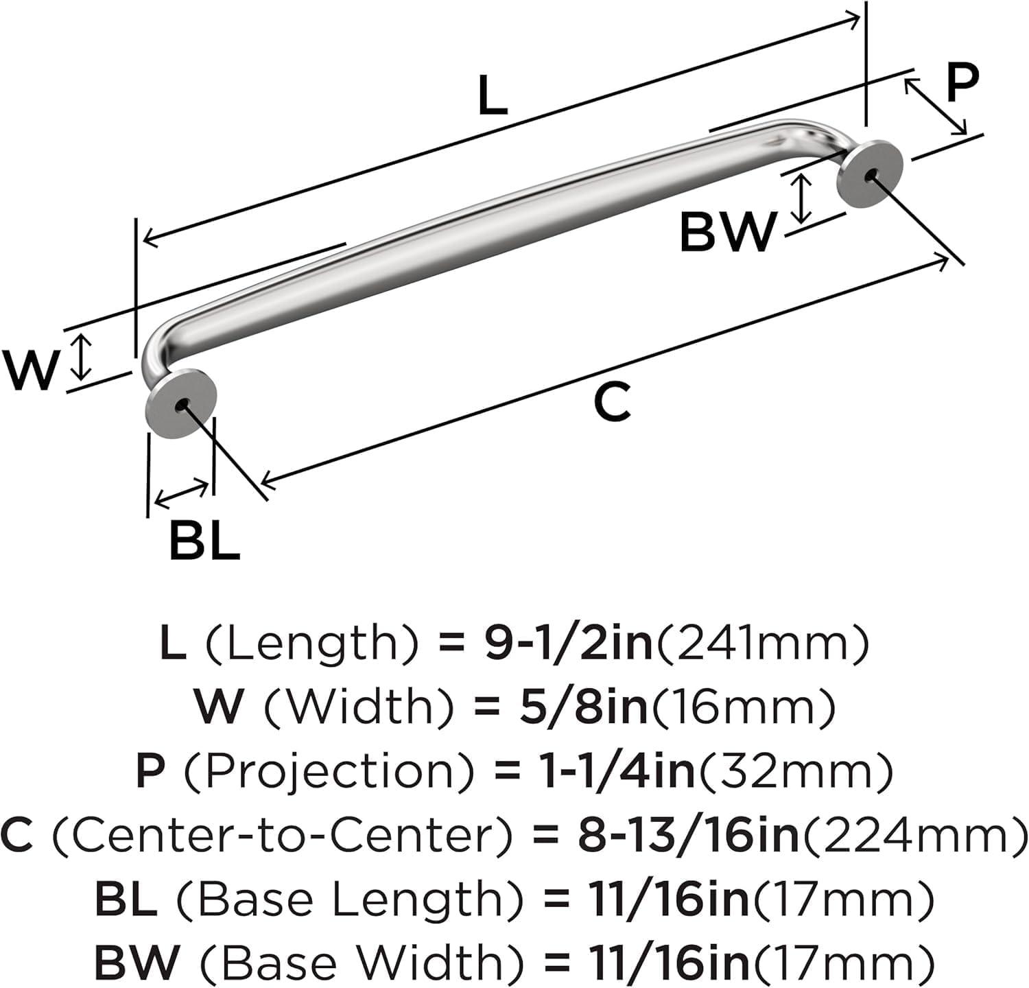 imageAmerock BP54055CZ Champagne Bronze Appliance Pull 12 inch 305mm CentertoCenter Cabinet Handle Renown Furniture HardwarePolished Chrome