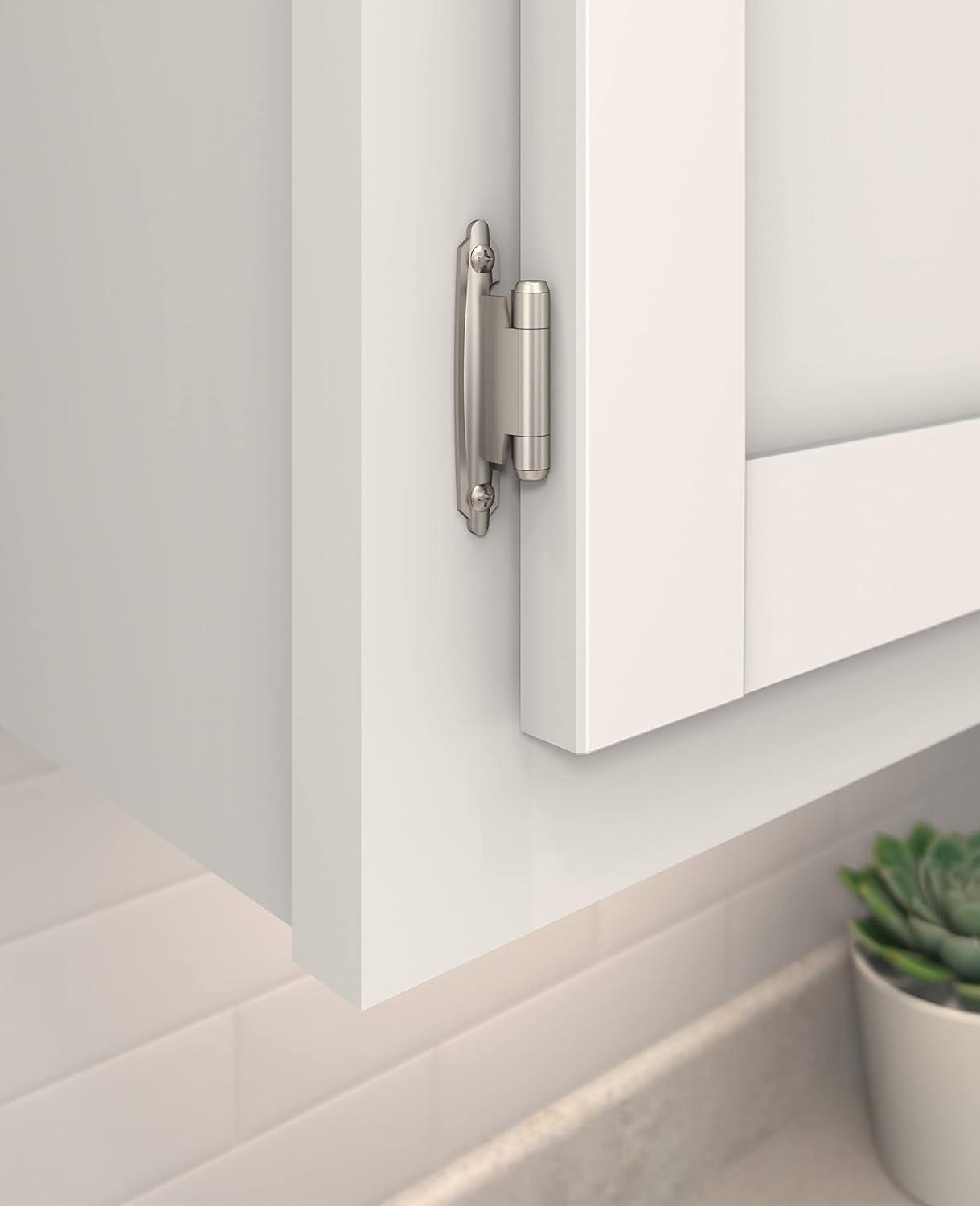 imageAmerock BPR3429CZ Cabinet Hinge Variable Overlay Self Closing Face Mount Champagne Bronze Kitchen Cabinet Door Hinge 1 Pair2 Pack Functional HardwareSatin Nickel