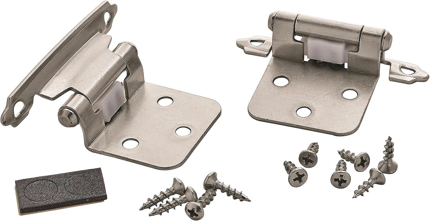 imageAmerock BPR3429CZ Cabinet Hinge Variable Overlay Self Closing Face Mount Champagne Bronze Kitchen Cabinet Door Hinge 1 Pair2 Pack Functional HardwareSatin Nickel