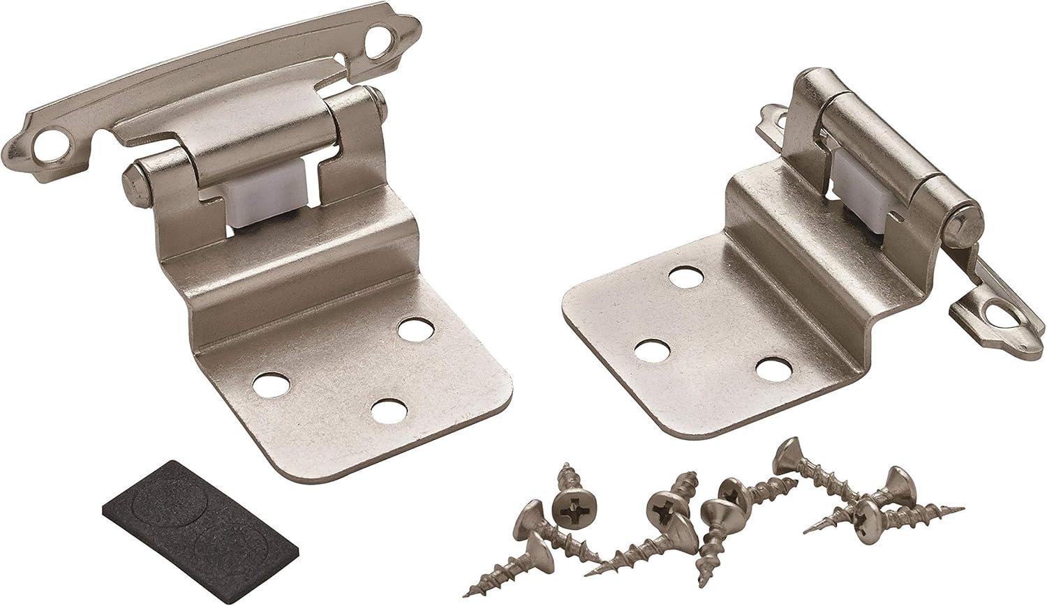 imageAmerock BPR3429CZ Cabinet Hinge Variable Overlay Self Closing Face Mount Champagne Bronze Kitchen Cabinet Door Hinge 1 Pair2 Pack Functional HardwareSatin Nickel
