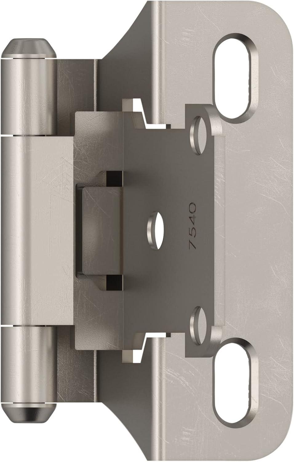 imageAmerock BPR7540BB Cabinet Hinge 12 in 13 mm Overlay Self Closing Full Wrap Burnished Brass Kitchen Cabinet Door Hinge 1 Pair2 Pack Functional HardwareSatin Nickel