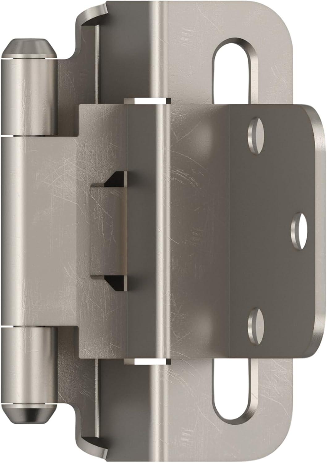 imageAmerock BPR7540BB Cabinet Hinge 12 in 13 mm Overlay Self Closing Full Wrap Burnished Brass Kitchen Cabinet Door Hinge 1 Pair2 Pack Functional HardwareSatin Nickel