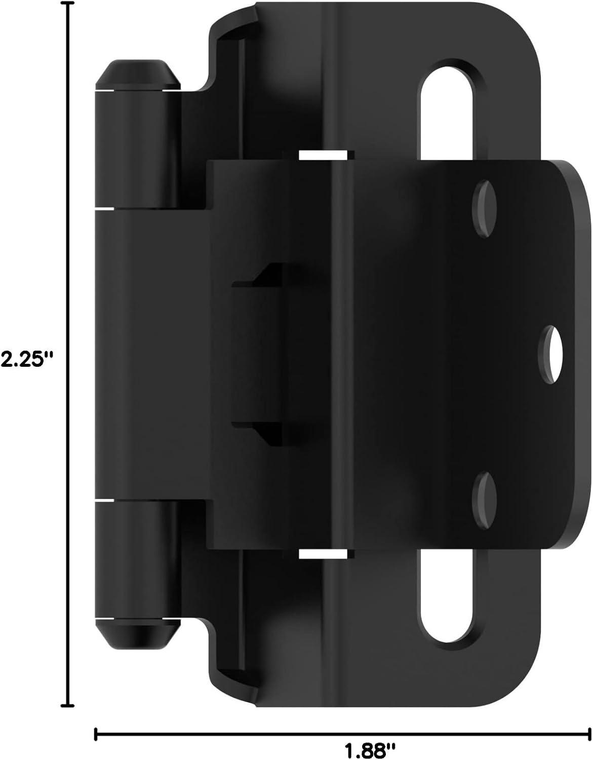 imageAmerock BPR7540BB Cabinet Hinge 12 in 13 mm Overlay Self Closing Full Wrap Burnished Brass Kitchen Cabinet Door Hinge 1 Pair2 Pack Functional HardwareMatte Black