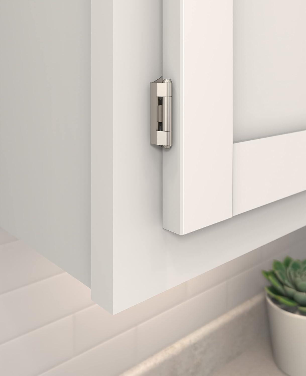 imageAmerock BPR7540BB Cabinet Hinge 12 in 13 mm Overlay Self Closing Full Wrap Burnished Brass Kitchen Cabinet Door Hinge 1 Pair2 Pack Functional HardwareSatin Nickel