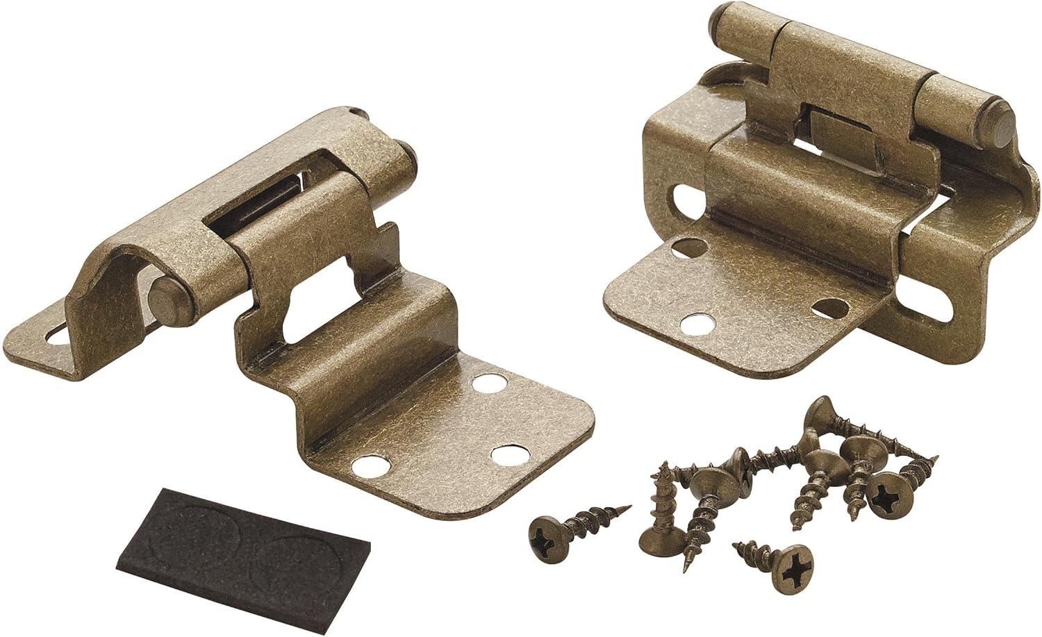 imageAmerock BPR7540BB Cabinet Hinge 12 in 13 mm Overlay Self Closing Full Wrap Burnished Brass Kitchen Cabinet Door Hinge 1 Pair2 Pack Functional HardwareBurnished Brass