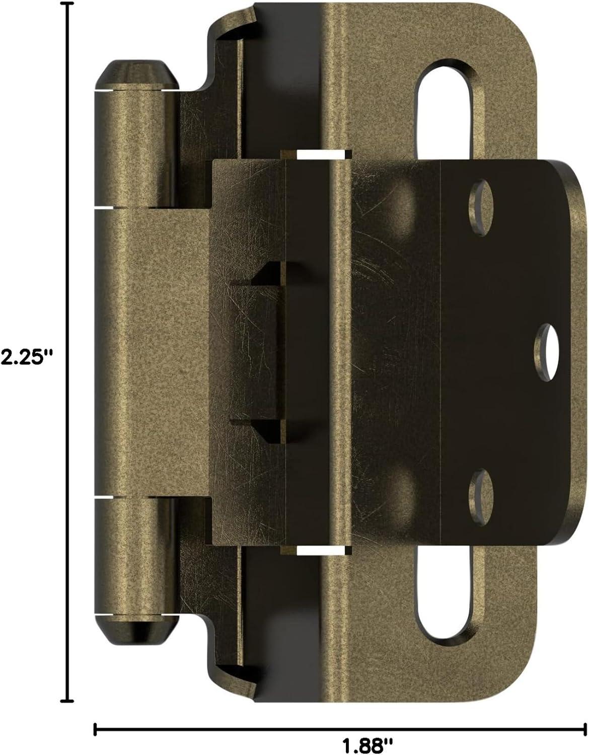 imageAmerock BPR7540BB Cabinet Hinge 12 in 13 mm Overlay Self Closing Full Wrap Burnished Brass Kitchen Cabinet Door Hinge 1 Pair2 Pack Functional HardwareBurnished Brass