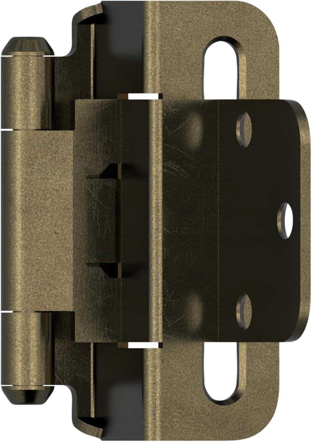 imageAmerock BPR7540BB Cabinet Hinge 12 in 13 mm Overlay Self Closing Full Wrap Burnished Brass Kitchen Cabinet Door Hinge 1 Pair2 Pack Functional HardwareBurnished Brass