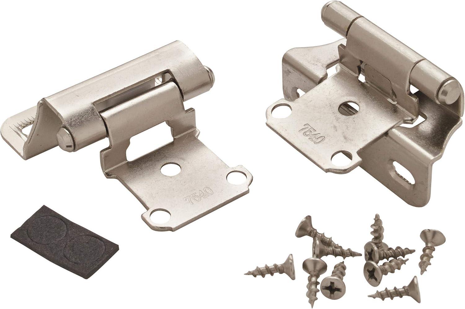 imageAmerock BPR7540BB Cabinet Hinge 12 in 13 mm Overlay Self Closing Full Wrap Burnished Brass Kitchen Cabinet Door Hinge 1 Pair2 Pack Functional HardwareSatin Nickel