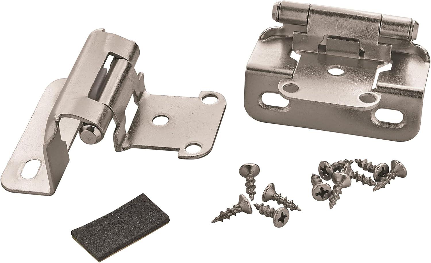 imageAmerock BPR7540BB Cabinet Hinge 12 in 13 mm Overlay Self Closing Full Wrap Burnished Brass Kitchen Cabinet Door Hinge 1 Pair2 Pack Functional HardwareSatin Nickel