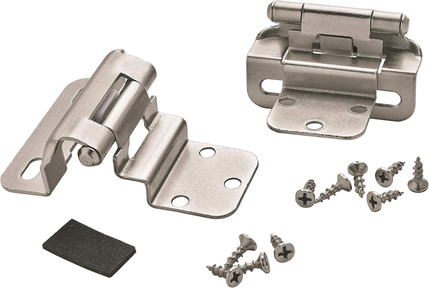 imageAmerock BPR7540BB Cabinet Hinge 12 in 13 mm Overlay Self Closing Full Wrap Burnished Brass Kitchen Cabinet Door Hinge 1 Pair2 Pack Functional HardwareSatin Nickel