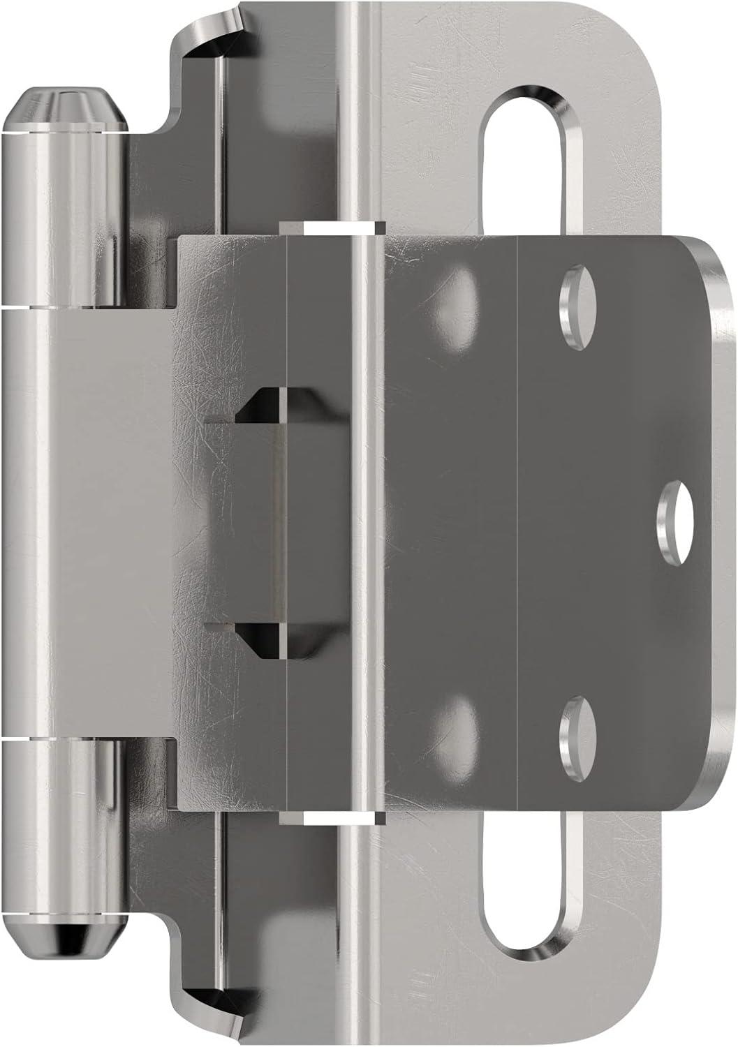 imageAmerock BPR7540BB Cabinet Hinge 12 in 13 mm Overlay Self Closing Full Wrap Burnished Brass Kitchen Cabinet Door Hinge 1 Pair2 Pack Functional HardwarePolished Chrome