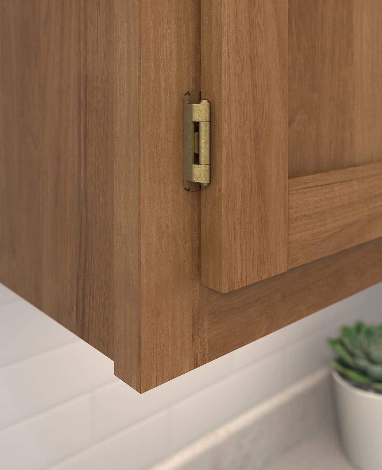 imageAmerock BPR7540BB Cabinet Hinge 12 in 13 mm Overlay Self Closing Full Wrap Burnished Brass Kitchen Cabinet Door Hinge 1 Pair2 Pack Functional HardwareBurnished Brass