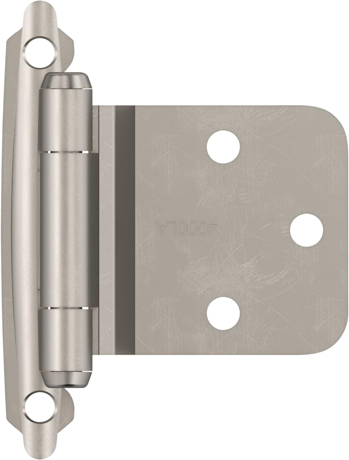 imageAmerock BPR7629CZ Face Frame Cabinet Hinge Variable Overlay Self Closing Face Mount Champagne Bronze Kitchen Cabinet Door Hinge 1 Pair2 Pack Functional HardwareSatin Nickel
