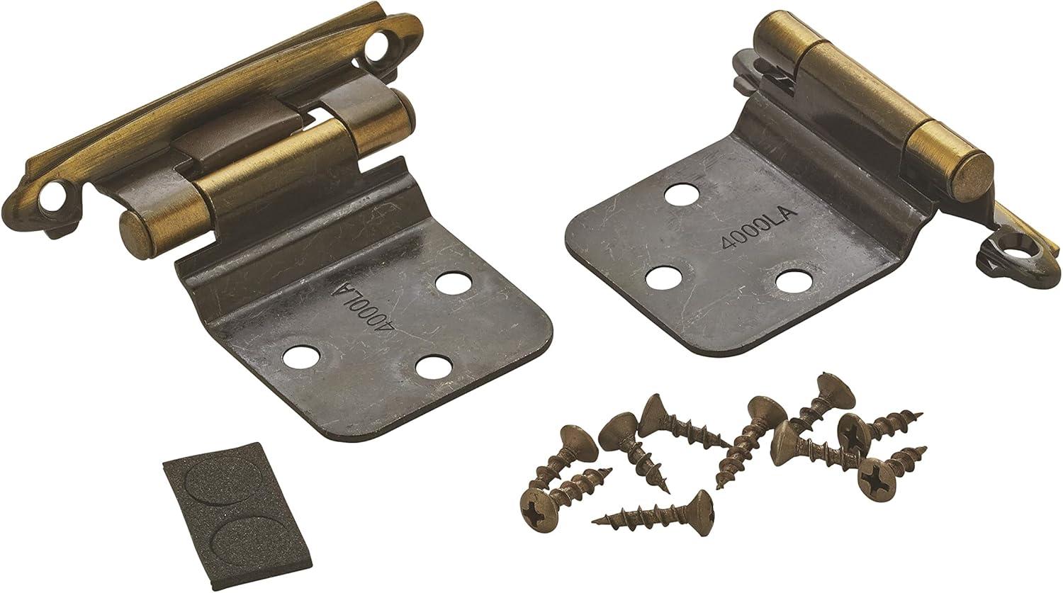 imageAmerock BPR7630AE Face Frame Cabinet Hinge Variable Overlay with a Reverse Bevel inge Antique Brass 2 Pack SelfClosing inge Face Mount inge Cabinet Door inge