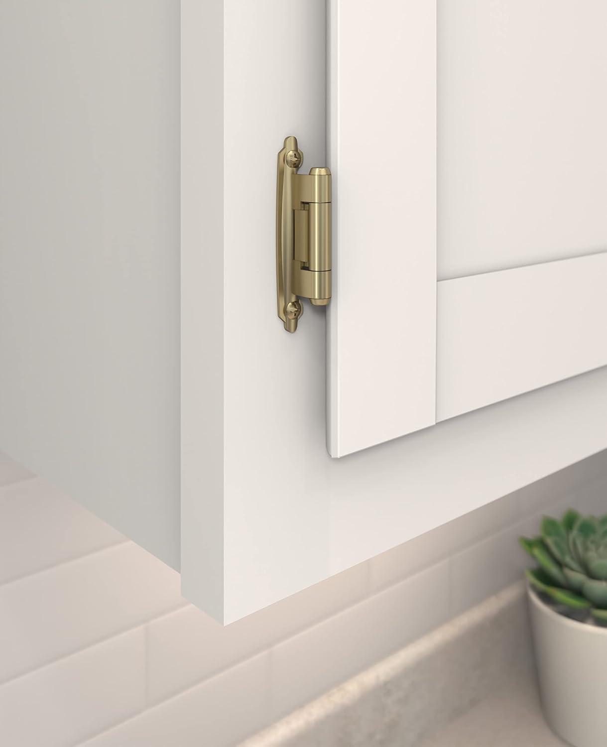 imageAmerock BPR7630ORB Reverse Bevel Face Frame Cabinet Hinge Variable Overlay Self Closing Face Mount Oil Rubbed Bronze Kitchen Cabinet Door Hinge 1 Pair2 Pack Functional HardwareGolden Champagne