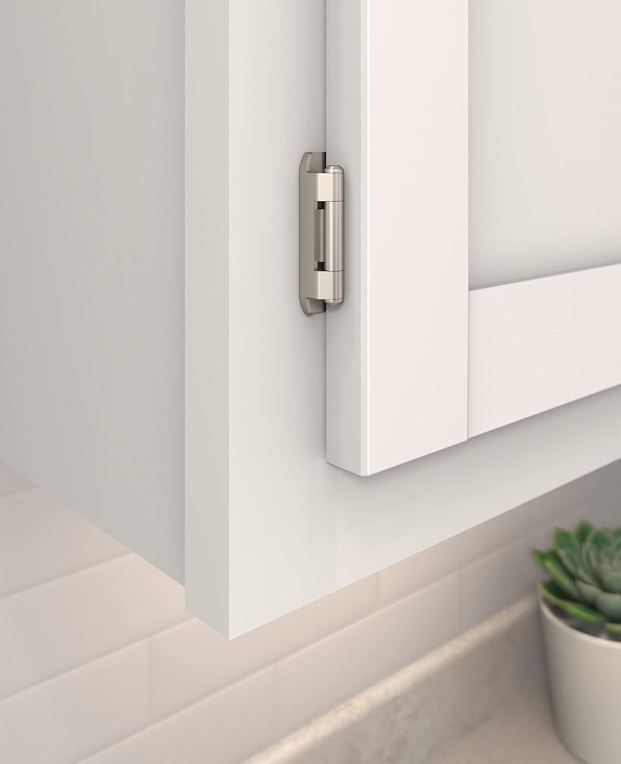 imageAmerock BPR8704CZ Cabinet Hinge 12 in 13 mm Overlay Double Demountable Champagne Bronze Kitchen Cabinet Door Hinge 1 Pair2 Pack Functional HardwareSatin Nickel