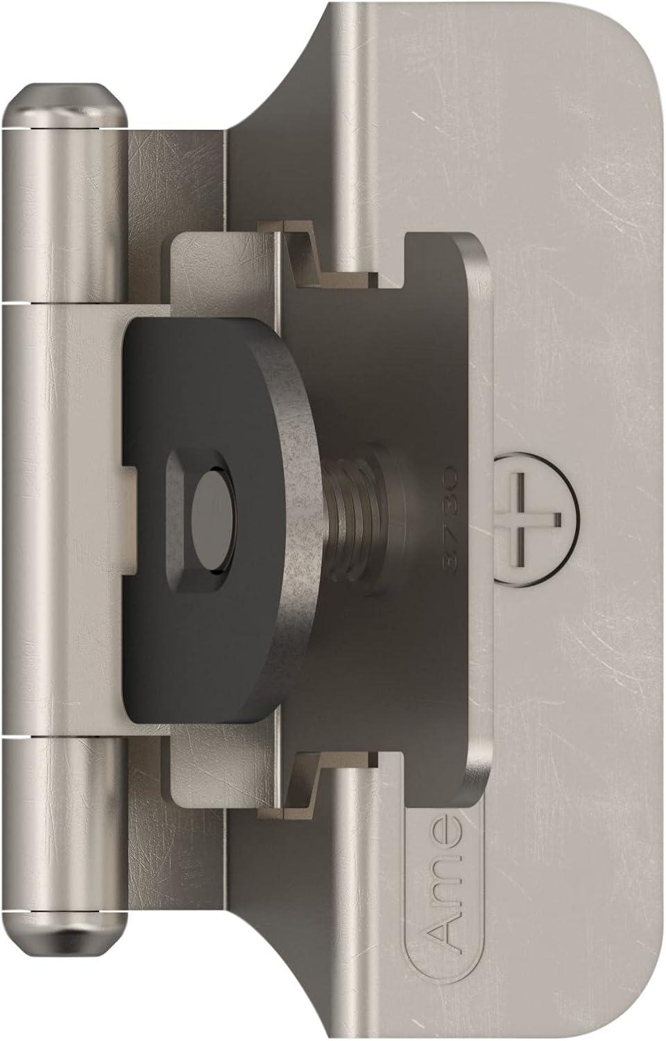 imageAmerock BPR8704CZ Cabinet Hinge 12 in 13 mm Overlay Double Demountable Champagne Bronze Kitchen Cabinet Door Hinge 1 Pair2 Pack Functional HardwareSatin Nickel