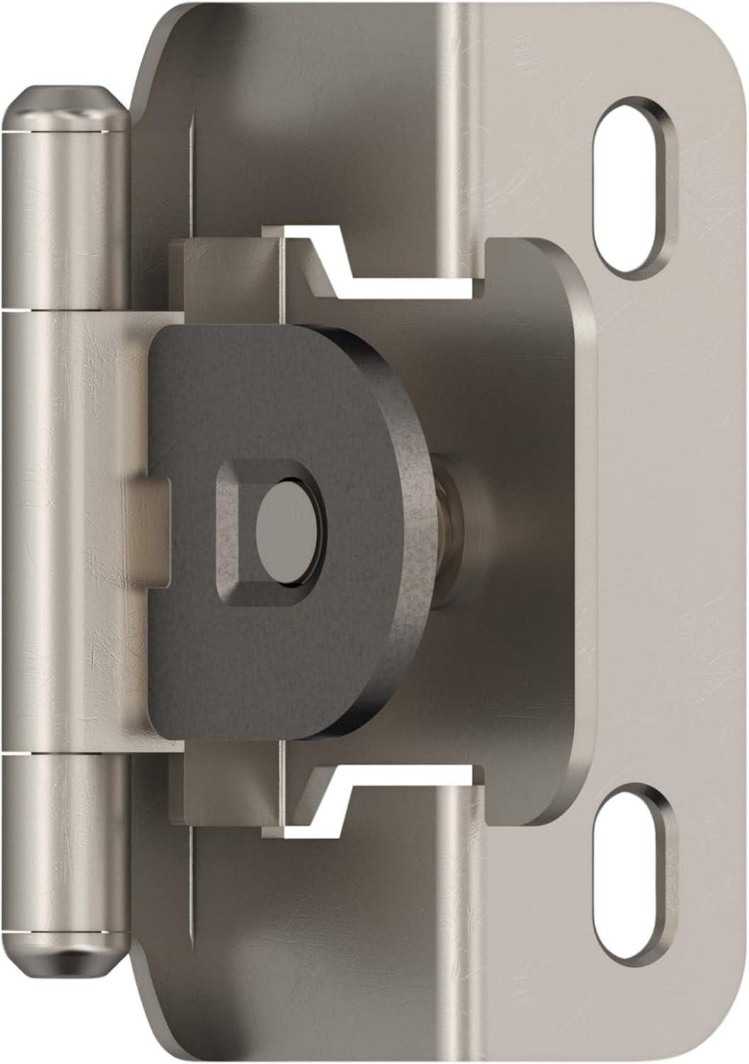 imageAmerock BPR8704CZ Cabinet Hinge 12 in 13 mm Overlay Double Demountable Champagne Bronze Kitchen Cabinet Door Hinge 1 Pair2 Pack Functional HardwareSatin Nickel
