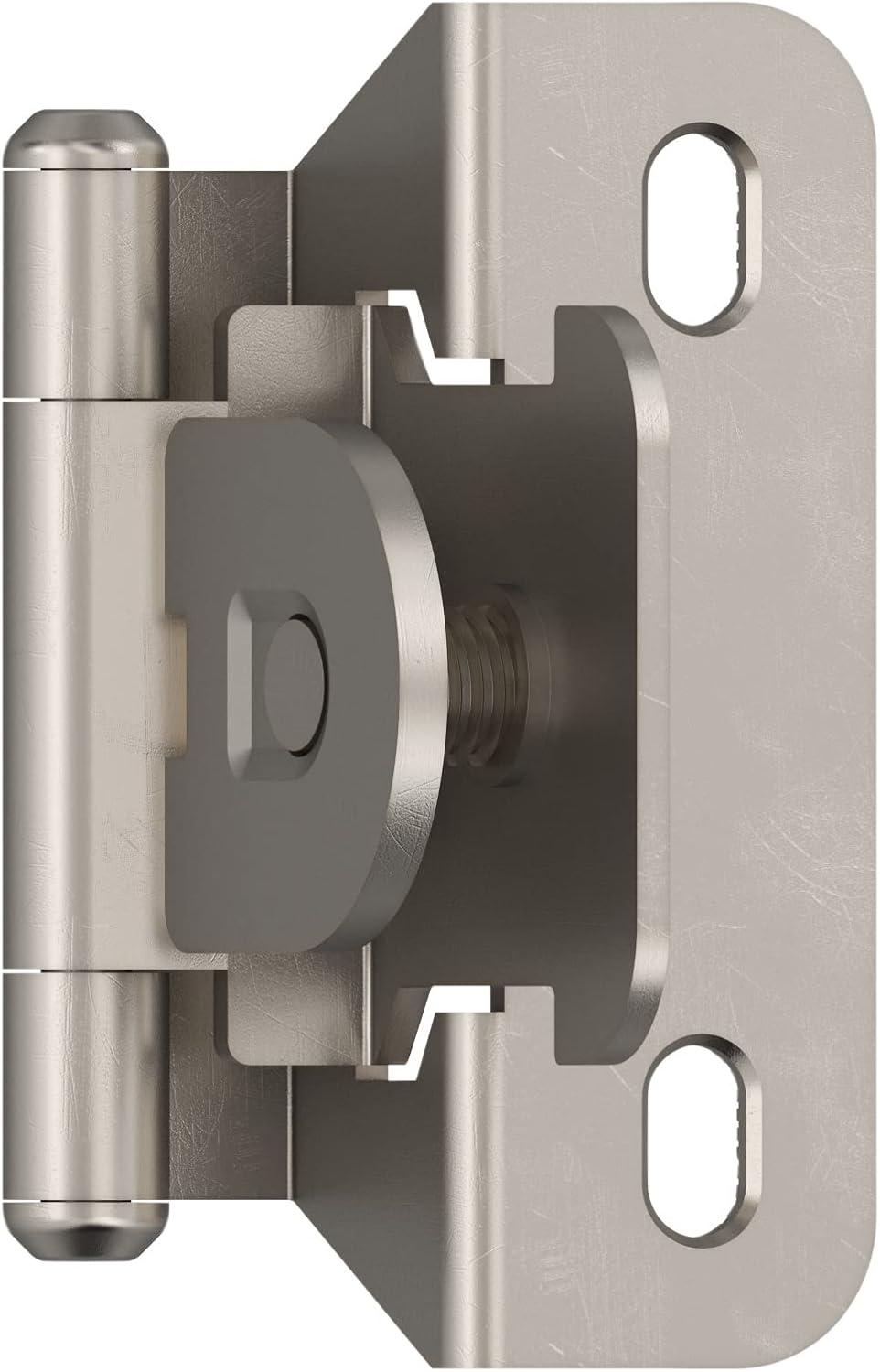 imageAmerock BPR8704CZ Cabinet Hinge 12 in 13 mm Overlay Double Demountable Champagne Bronze Kitchen Cabinet Door Hinge 1 Pair2 Pack Functional HardwareSatin Nickel