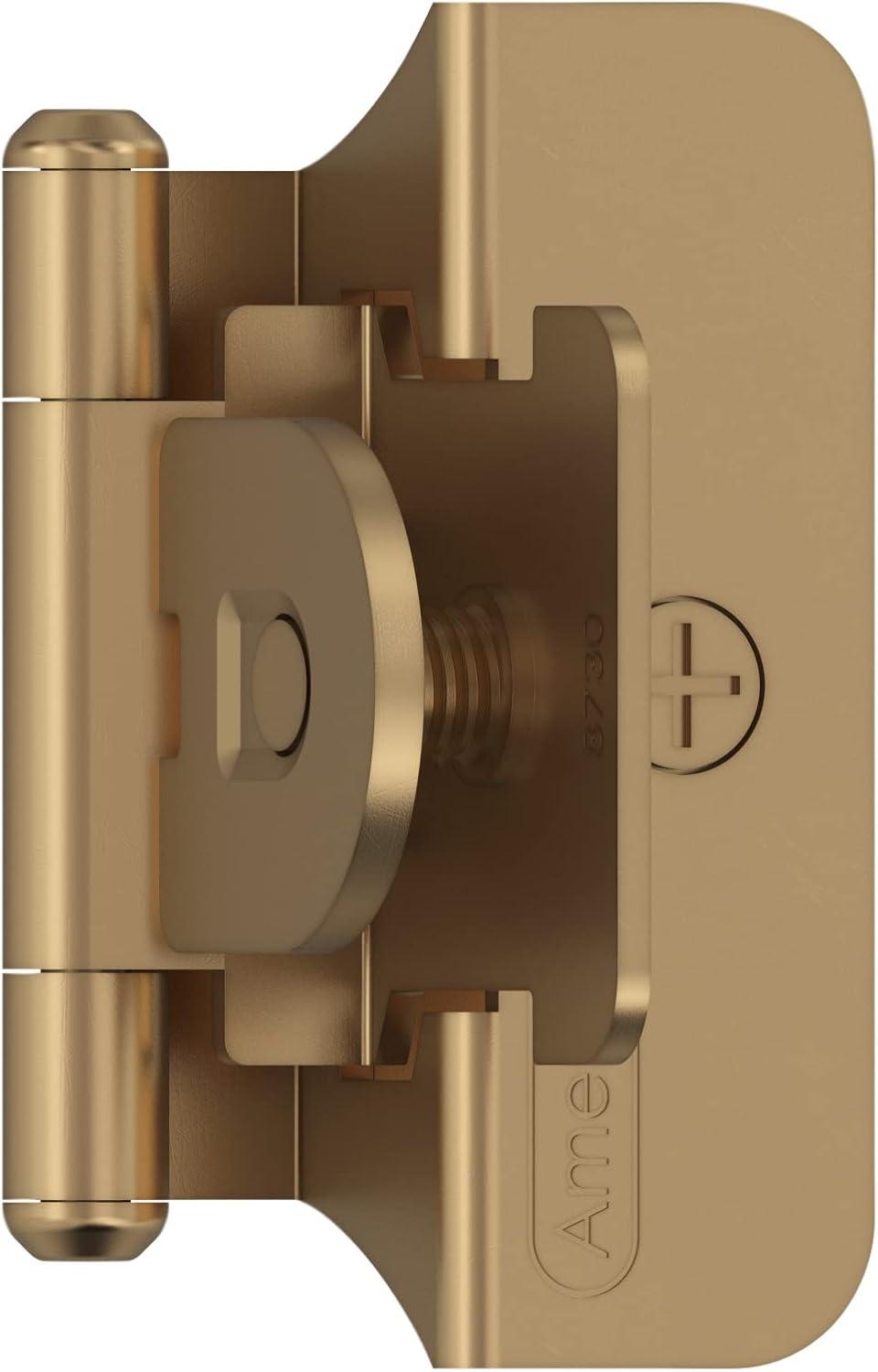imageAmerock BPR8704CZ Cabinet Hinge 12 in 13 mm Overlay Double Demountable Champagne Bronze Kitchen Cabinet Door Hinge 1 Pair2 Pack Functional HardwareChampagne Bronze