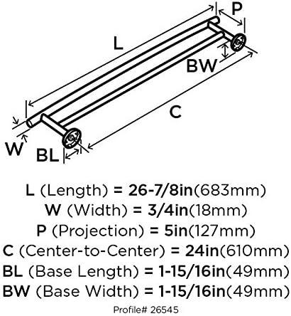 imageAmerock Corp BH26545PSS Arrondi Double Towel Bar 24 in 610 mm Polished Stainless Steel