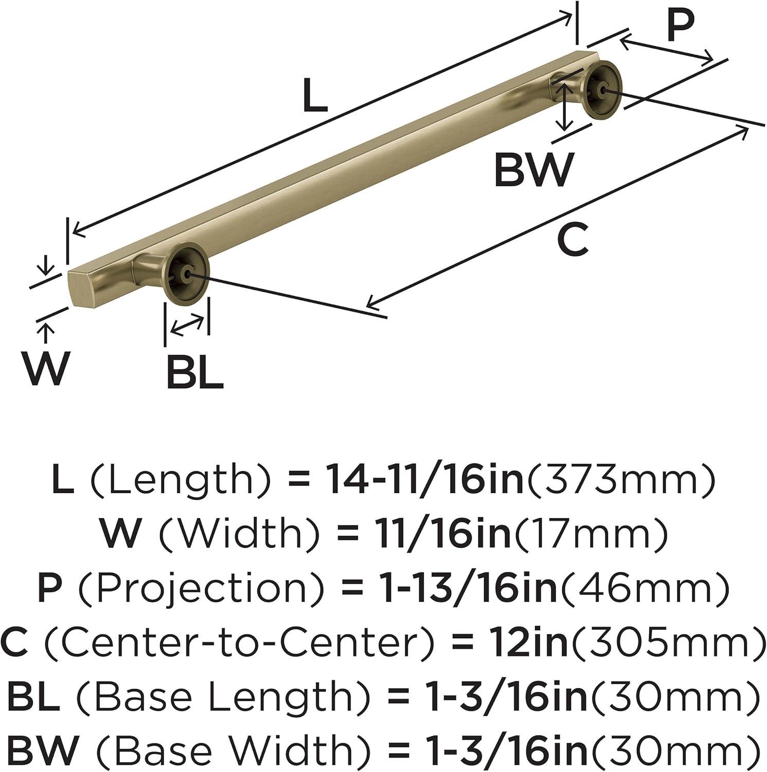 imageAmerock Corp BP37111CZ Everett Appliance Pull 18 in 457 mm CentertoCenter Champagne BronzeGolden Champagne