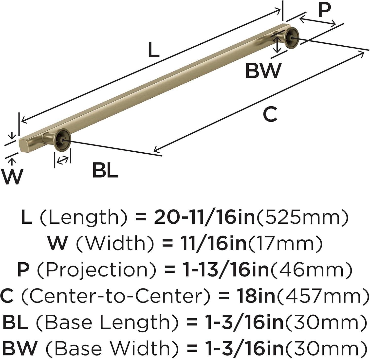imageAmerock Corp BP37111CZ Everett Appliance Pull 18 in 457 mm CentertoCenter Champagne BronzeGolden Champagne