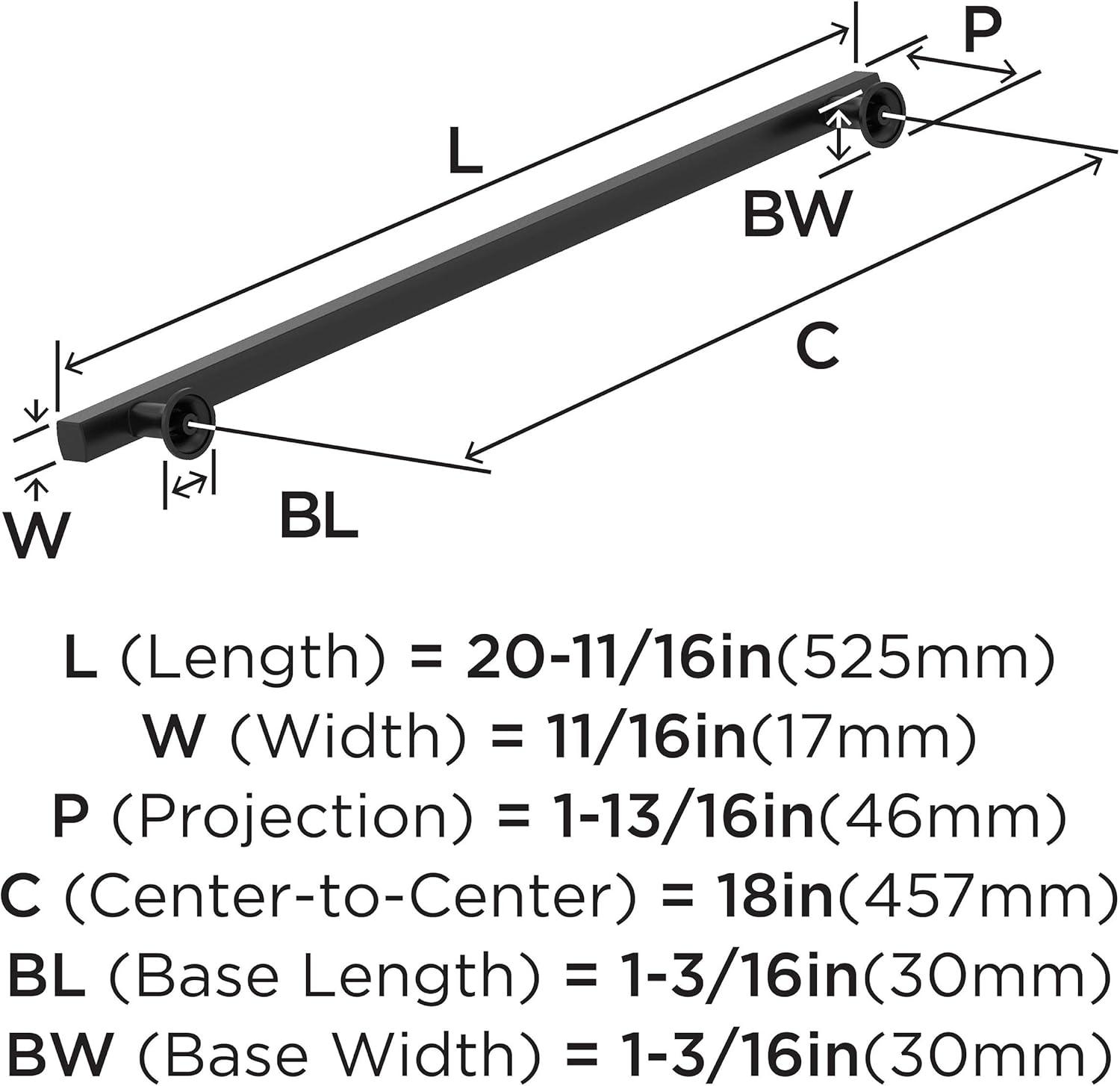 imageAmerock Corp BP37111CZ Everett Appliance Pull 18 in 457 mm CentertoCenter Champagne BronzeMatte Black