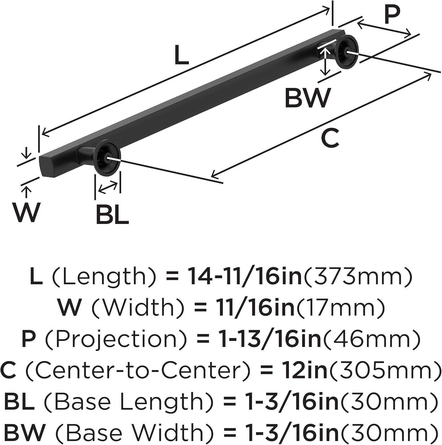 imageAmerock Corp BP37111CZ Everett Appliance Pull 18 in 457 mm CentertoCenter Champagne BronzeMatte Black