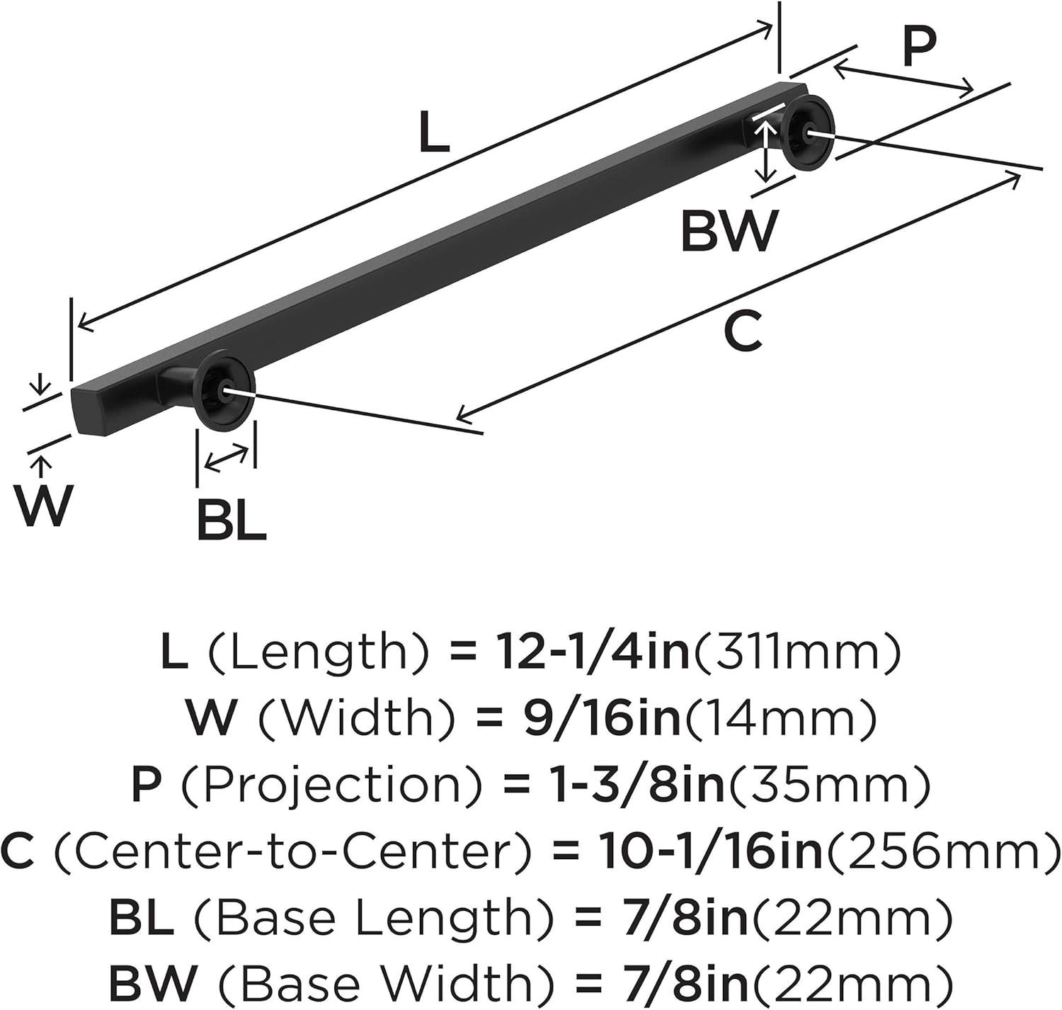 imageAmerock Corp BP37111CZ Everett Appliance Pull 18 in 457 mm CentertoCenter Champagne BronzeMatte Black