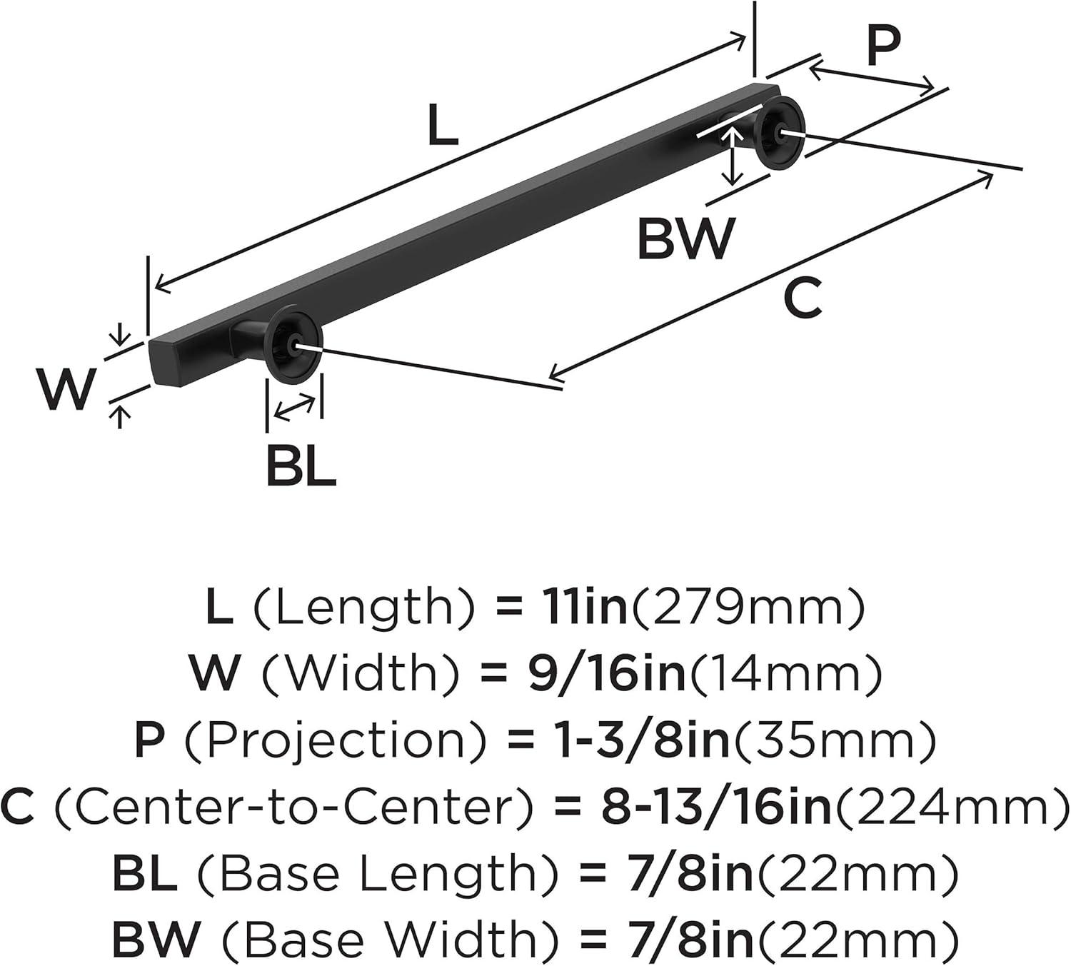 imageAmerock Corp BP37111CZ Everett Appliance Pull 18 in 457 mm CentertoCenter Champagne BronzeMatte Black