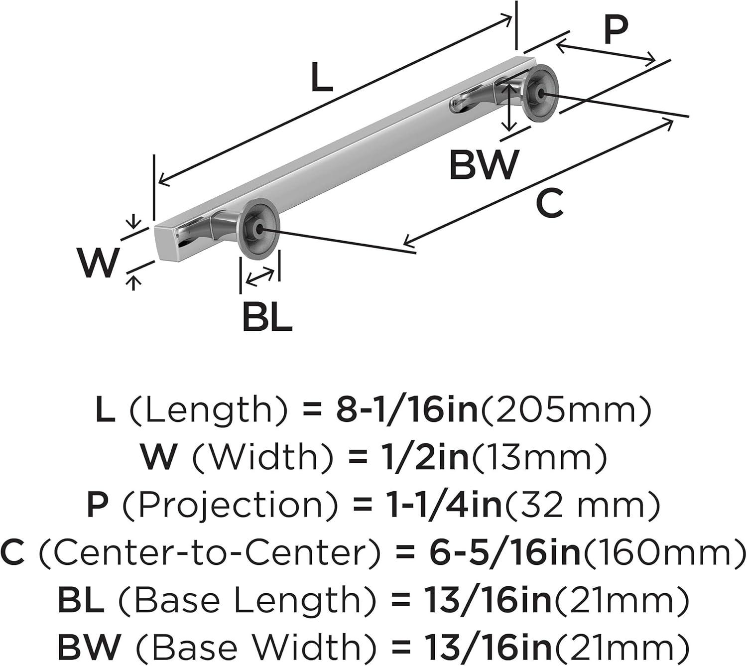 imageAmerock Corp BP37111CZ Everett Appliance Pull 18 in 457 mm CentertoCenter Champagne BronzePolished Chrome