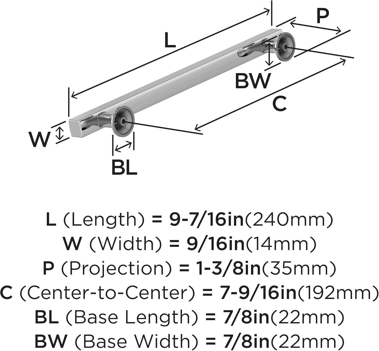 imageAmerock Corp BP37111CZ Everett Appliance Pull 18 in 457 mm CentertoCenter Champagne BronzePolished Chrome