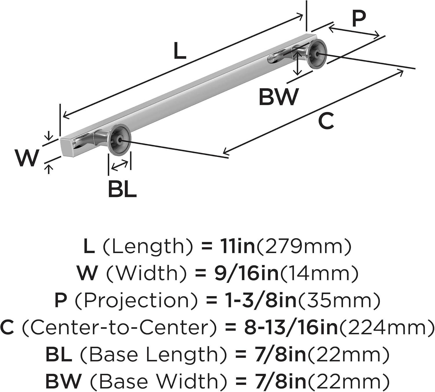 imageAmerock Corp BP37111CZ Everett Appliance Pull 18 in 457 mm CentertoCenter Champagne BronzePolished Chrome