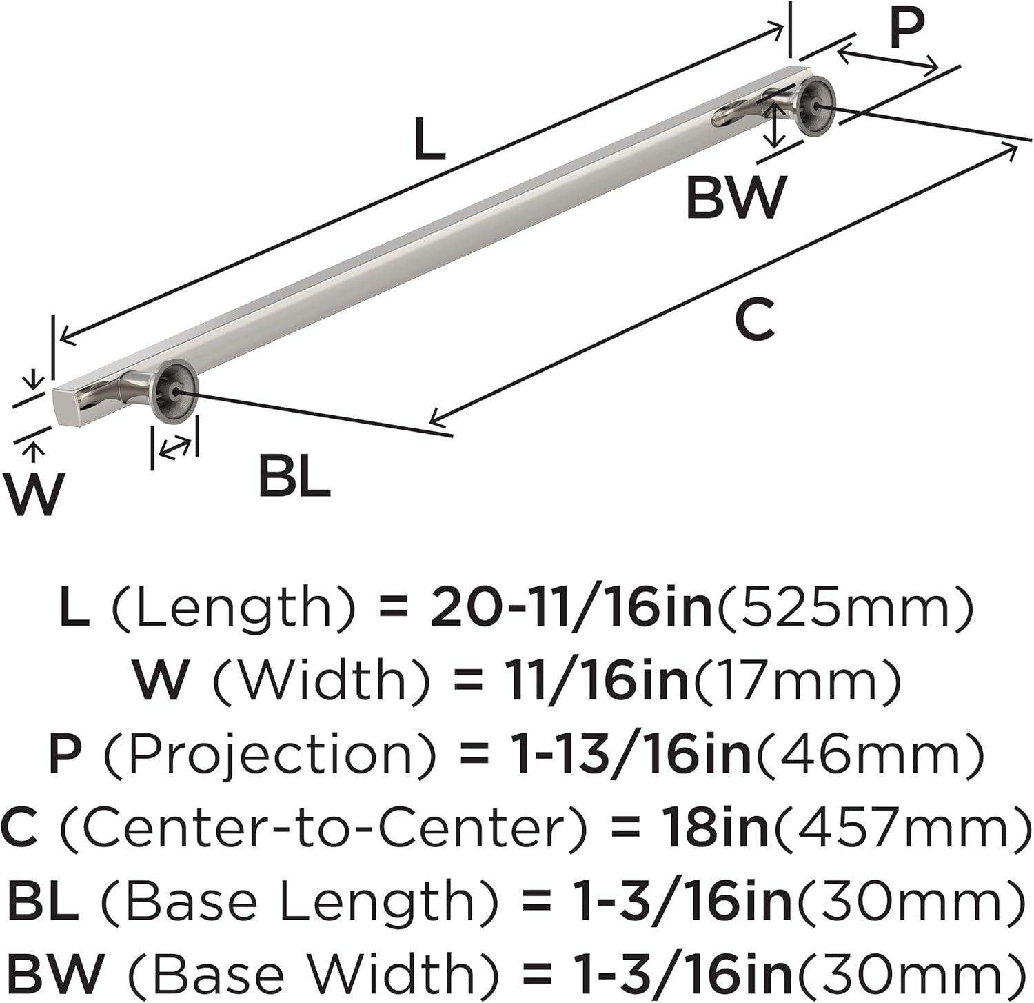 imageAmerock Corp BP37111CZ Everett Appliance Pull 18 in 457 mm CentertoCenter Champagne BronzePolished Nickel