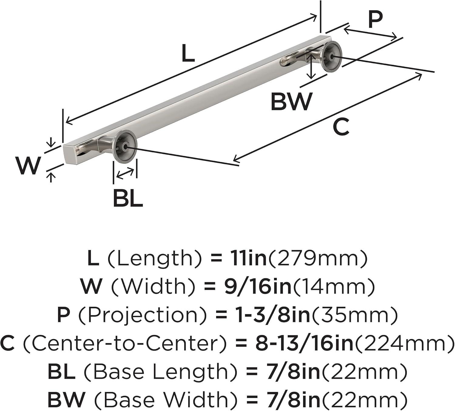 imageAmerock Corp BP37111CZ Everett Appliance Pull 18 in 457 mm CentertoCenter Champagne BronzePolished Nickel